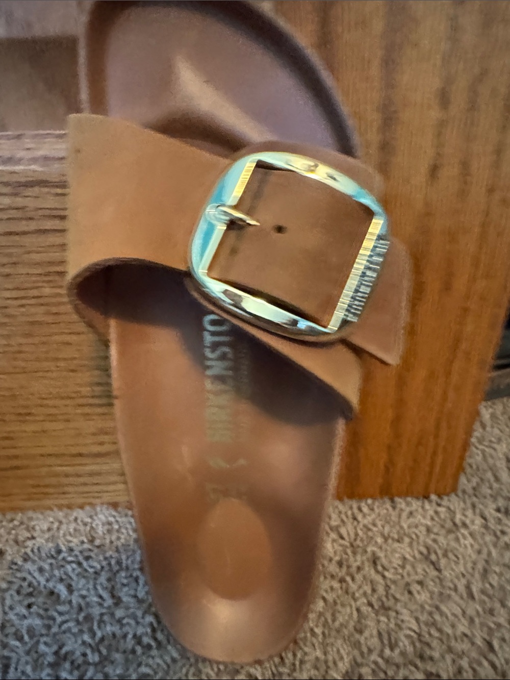 Birkenstock Madrid Big Buckle Sandals in Cognac - Picture 6 of 8